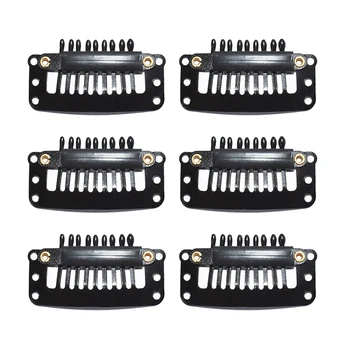 

20 Pcs Black Stainless Steel Wig Clips Combs Snap Clips Fixed Clip PP Clip Wig Dedicated Styling Tools Unisex