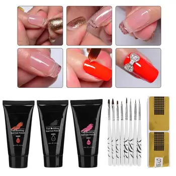 

Gel Nail Polish Professional Nail Extension Gel Poly Gel Builder DIY Paper Holder Nail Art Brush Manicure Tool Set Manicure