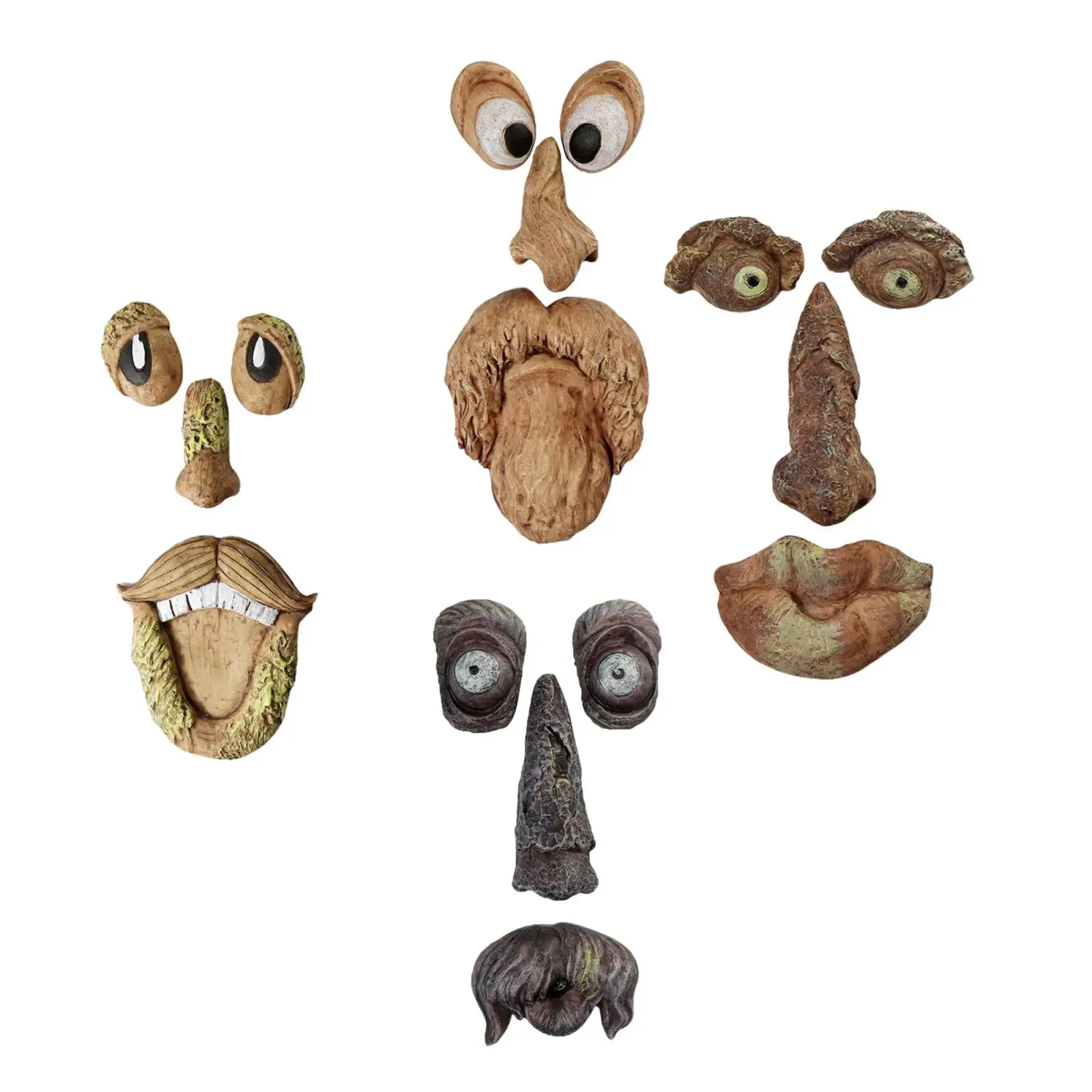 Tree Faces Decor Outdoor,Old Man Wild Bird Feeder Tree Hugger Statues in The Dark Eyes Garden Decor Yard Art