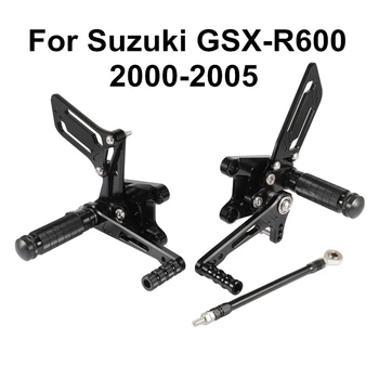 

Black Motorcycle CNC Adjustable Rider Rear Sets Rearset Footrest Foot Pegs For Suzuki GSX-R600 GSXR600 GSXR 600 2000-2005 D40