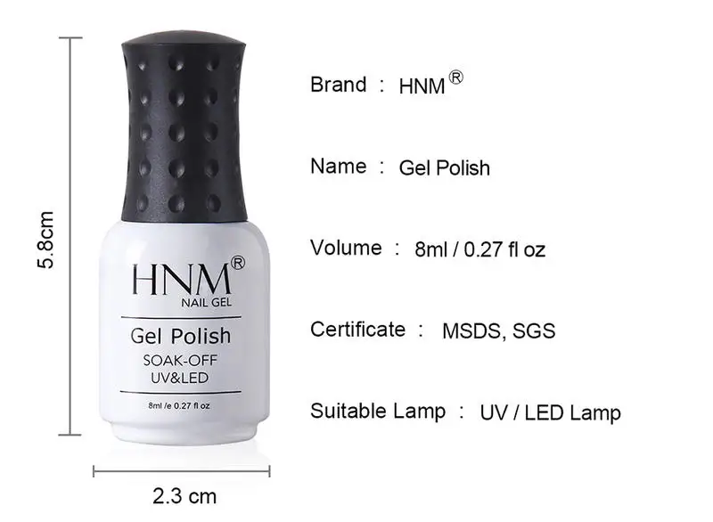 HNM 8 мл Блестящий Звездный Гель-лак для ногтей маникюрный лак DIY УФ-светодиодный Полупостоянный Гибридный Гель-лак