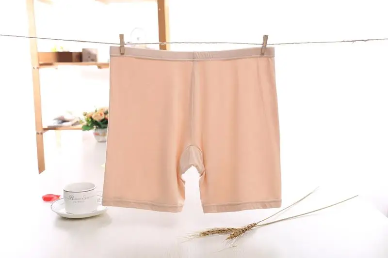 Boxer femme Women Soft Cotton Lace Seamless Safety Shorts Pants Summer Under Skirt Shorts Modal With Pockets short feminino - Цвет: Khaki no pocket
