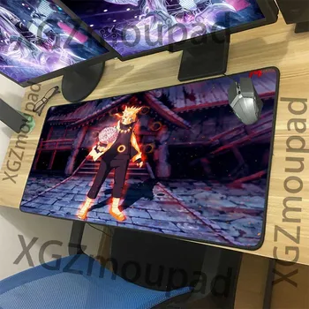 

XGZ Japanese Anime Naruto Large Gaming Mouse Pad Black Lock Edge Computer Table Mat Coaster Rubber Non-slip 900x400/600x300