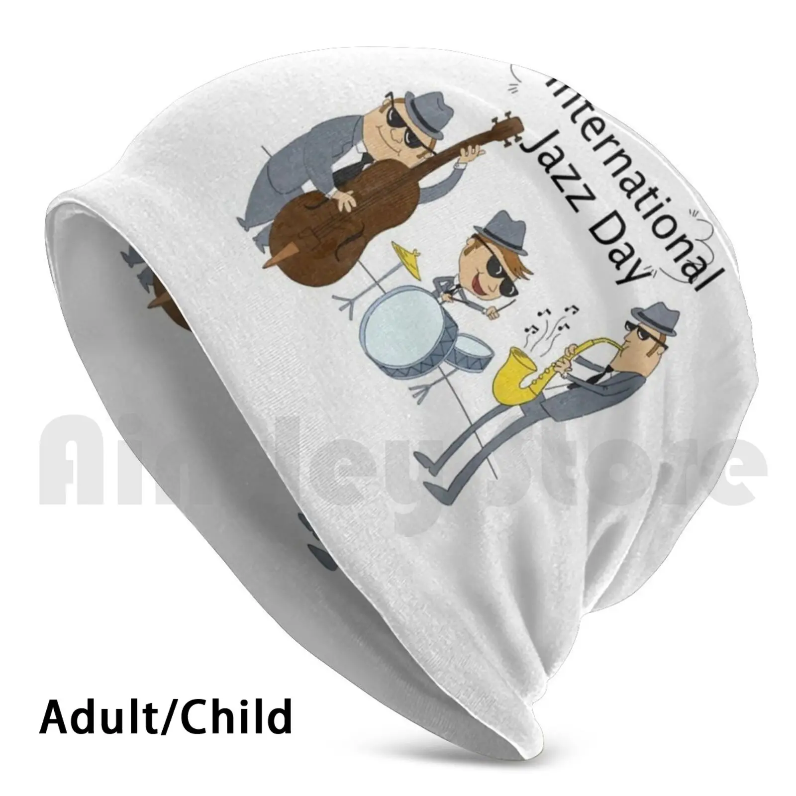 International Jazz Day Berretti Pullover Cap Comodi Strumenti Musicali Jazz Sassofono Tromba Tuba Bass Violoncello Bow