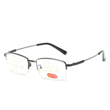 Новые металлические зеркальные очки для чтения ног, прогрессивные мульти-фокус, анти-синие очки, многофункциональные для чтения, для пожилых людей очки