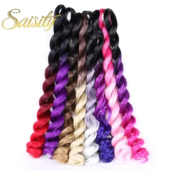 

Saisity Big Deep Wave Crochet Hair Omber Two-Color Mixed Crochet Braiding Hair Synthetic Hair Extension Wave Crochet Hair