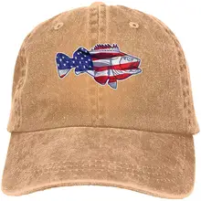 Ejiazhan7 американский флаг США рыбалка Ретро Регулируемая ковбойская Джинсовая Шляпа Унисекс Хип Хоп черные бейсболки