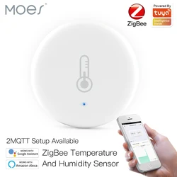 Moes – capteur de température et d'humidité intelligent Tuya ZigBee 3.0, sécurité à piles avec application Tuya Smart Life Alexa 