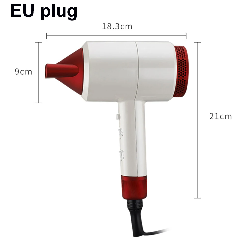 EU 1800W Бытовой профессиональный ионный фен для волос, фен для волос с отрицательными ионами, мощный электрический фен из алюминиевого сплава с зеркалом - Цвет: EU 1800W