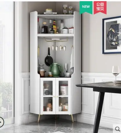 Light luxury wine cabinet, wall corner cabinet, living room storage, dining side triangle corner multifunction