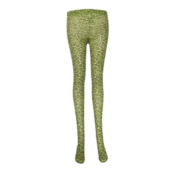 

Women Girls Halloween Animal Leopard Print Pantyhose High Waist Bright Colored Footed Tights Cosplay Party Costume Stockings