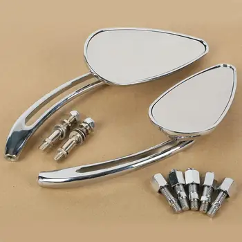 

Universal Motorcycle Chrome Rear View Mirrors 8mm 10mm For Honda Yamaha BMW Dacuti Custom