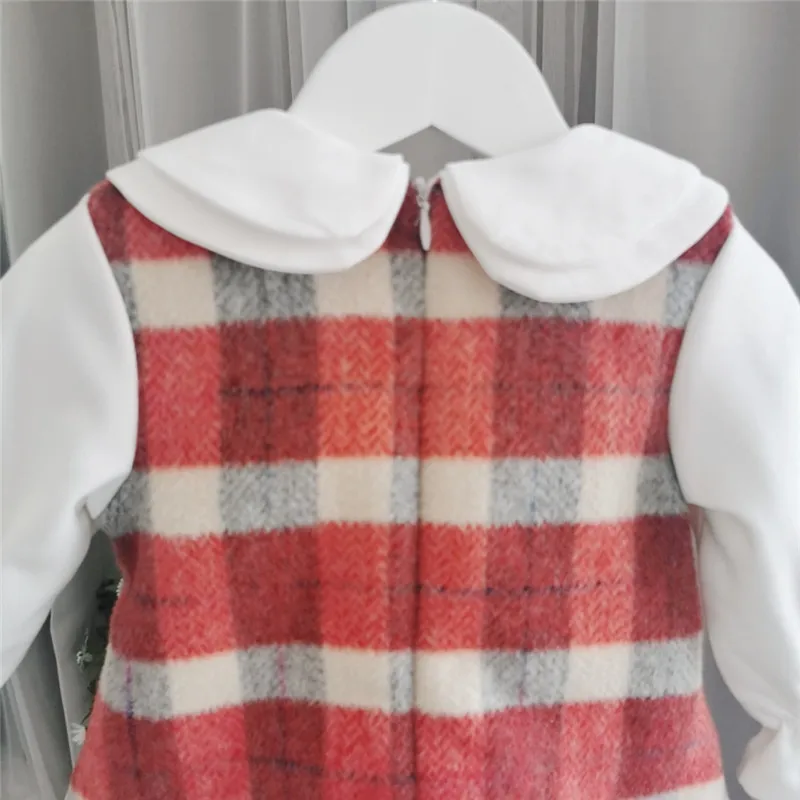 baby dress winter baby girls dresses plaid color thicken warm princess party dress