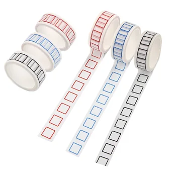 

10pcs/lot E2090 Planner DIY Scrapbooking Adhesive washi Paper Tape Decorate Simple grid Print Pattern Sticker Decal