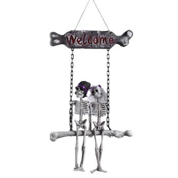

Halloween Horror Hanging Ghost Bride and Groom Skull House Door Pendant Halloween Party Welcome Brand Haunted House Skeleton