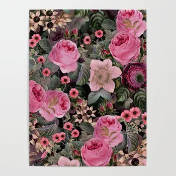 

Hd Prints Pink Flowers Lot Picture Wall Green Leaf Artwork Modular Painting Poster Canvas Living Room Home Decoration No Framed