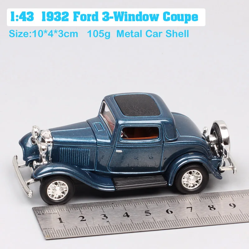 1:43 Масштаб дорожный знак классический античный 1932 Ford Модель B три окна купе вагон литье под давлением модель автомобиля игрушка для детей