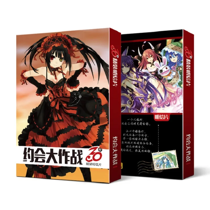 

30Pcs/Box Anime Cards DATE A LIVE Postcard Greeting Card Message Card Christmas Gift Toys For Children