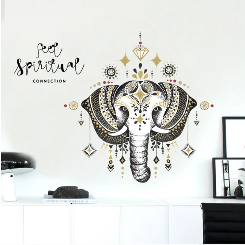 

Nordic style religious jewelry animal cartoon elephant Wall stickers for living room bedroom art stickers for kids room Large mu
