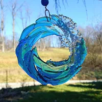 Fused Ocean Suncatcher Ornament Glass Wave Sun Acrylic Outdoor Indoor Ocean Catching Decoration Home Decor Children Gift #LR3 1