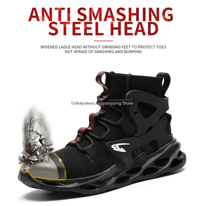 2021 New Work Safety Boots For Men Safety Shoes Indestructible Safety Shoes Men Work Sneakers Male Steel Toe Shoes Industrial 2