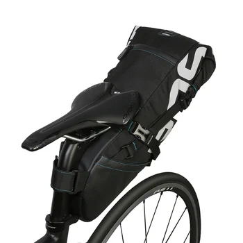 

Black Bike Saddle Bag, Tear-Resistant Polyester Bike Seat Rear Bags Strap-On Saddle Bag Bicycle Seat