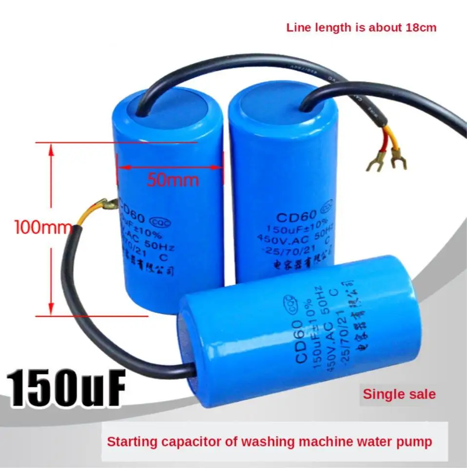 1pcs 150uf CBB60 CD60 450V Washing machine pump capacitor washing machine capacitor