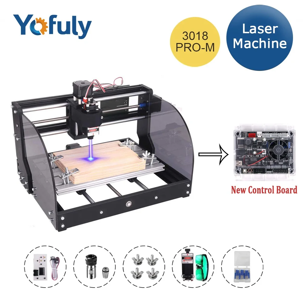 Graveur Laser Max CNC 3018 Pro 3 axes, à bricolage, PBC, fraisage, gravure Laser, routeur en bois, mise à niveau 3018 pro avec hors ligne
