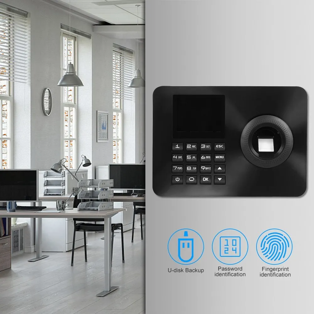 Biometric Fingerprint Time Attendance Clock Recorder Employee Recognition Device Electronic Checking-in Machine