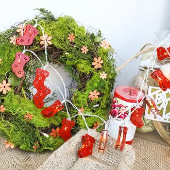 

New Silver Copper Wire Christmas Red Sock String Led String Christmas Wedding Fairy Garland Decoration Belt