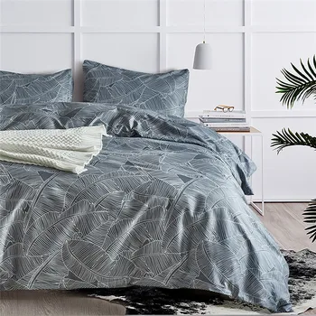 

Tropical Plant Leaves Printed Bedding Set 3pcs Duvet Cover Pillowcase Brushed Print Quilt Cover Pillow Case Home Textile 3 Piece