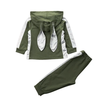 

Toddler Kids Baby Girl Hooded Coat Clothing Set Long Sleeve Tops Long Pants Outfits Clothes Outfits Set 2pcs Tracksuits wm