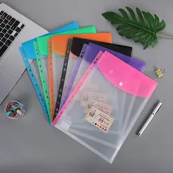 Clear A4 Waterproof Perforated Plastic Organizer with Button Closure (A4 - a)