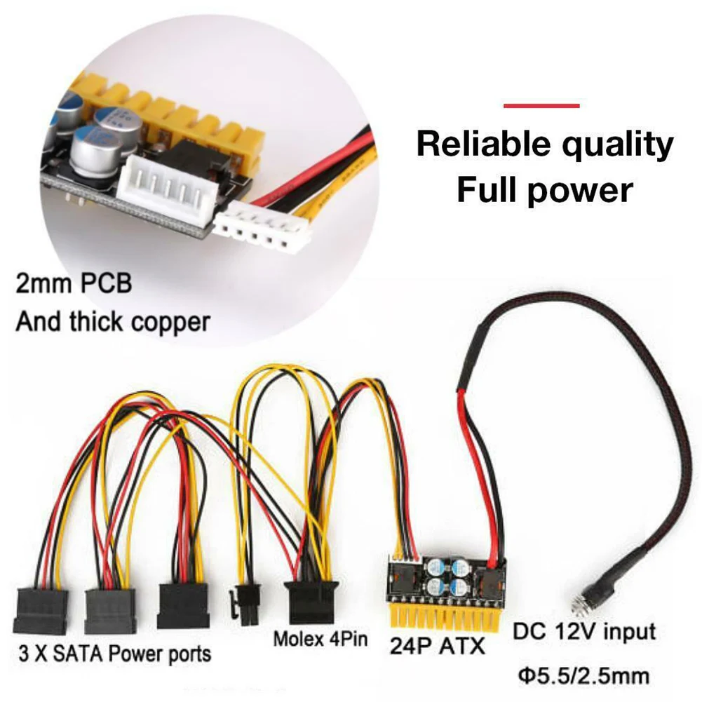 Аксессуары встроенный инструмент силовой модуль 24Pin 12V 180W Запчасти для компьютеров запасная плата мини DC-ATX прочный