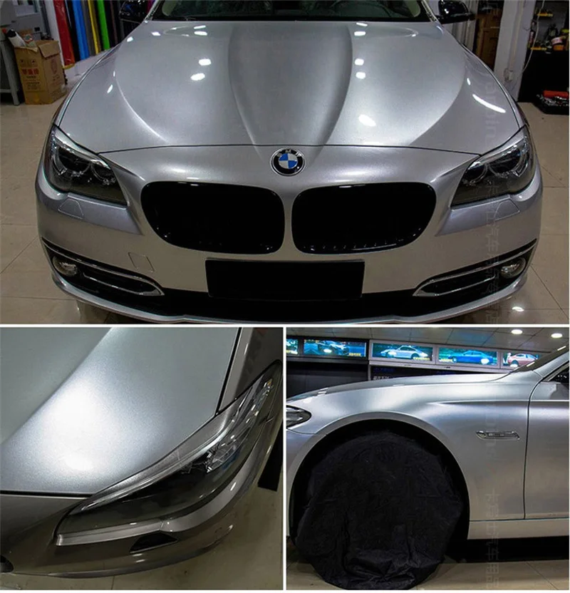 Metallic Matte Silver Chrome Brushed Vinyl Car Wrap Motorcycle