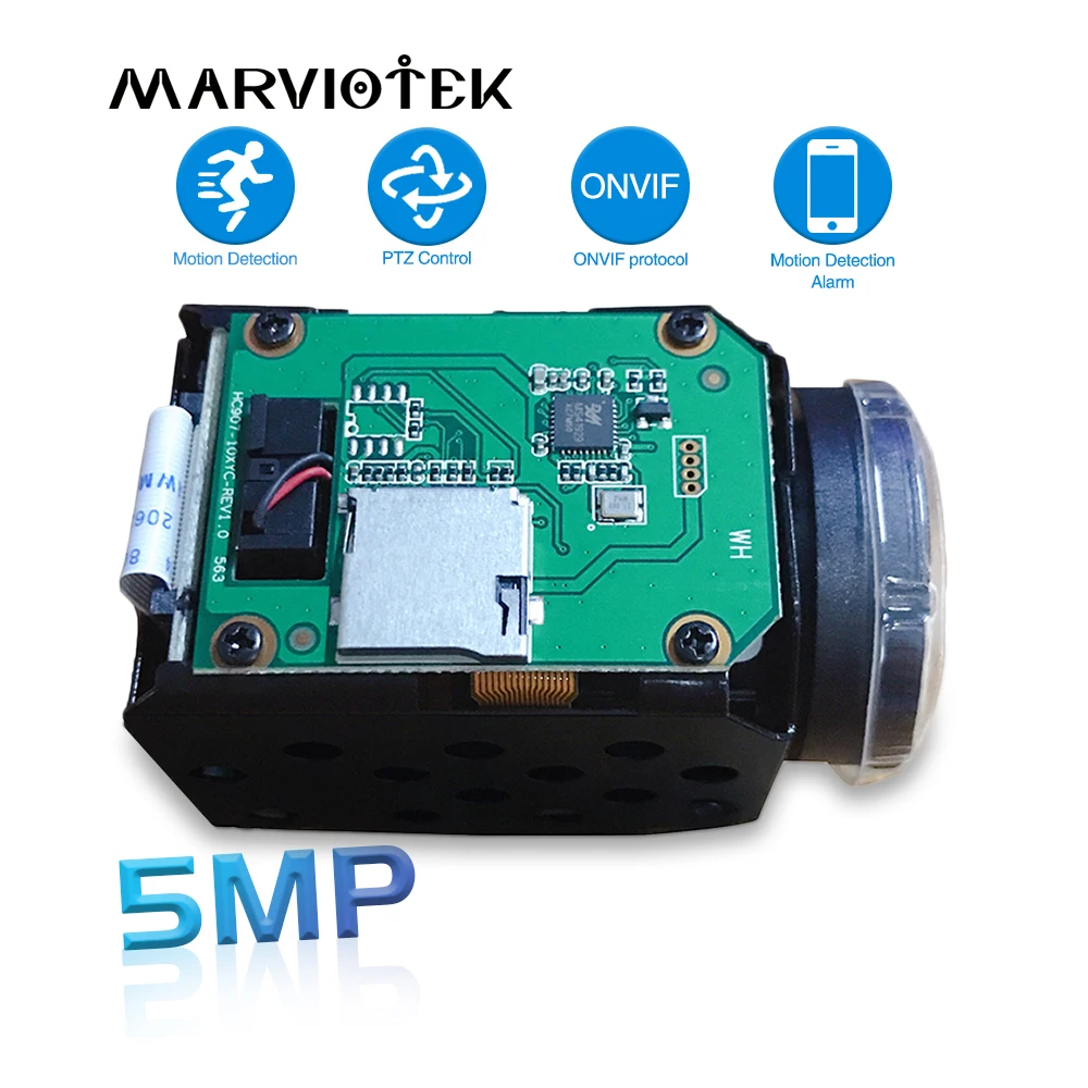 Модуль ip камеры H.265 5 МП 10 кратный зум ptz Onvif блок видеонаблюдения с низким