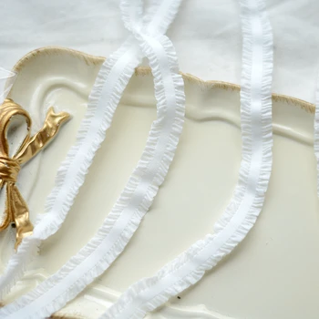 

1M Elastic Lace Material Elastic Ribbon White Lace Fabric Dress Sewing Lace Trim Guipure Craft encaje elastico para costura LP-1