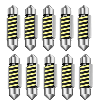 

10pcs car Festoon CANBUS 31mm 36mm 39mm 41mm led C5W ERROR FREE 7020 5630 6 LED smd interior WHITE ice blue bulbs car styling