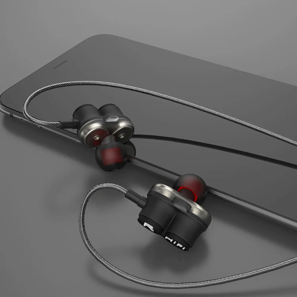 Динамические наушники, двойной драйвер, бас, стерео, Hands Free, DJ наушники, спортивные, Fabala, In-Ear, 3,5 мм разъем