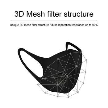 

Filter Pad Cycling Double Breathing Air Pollution Fashion Travel Black Adult Sun Protection Unisex Reusable Mouth Mask