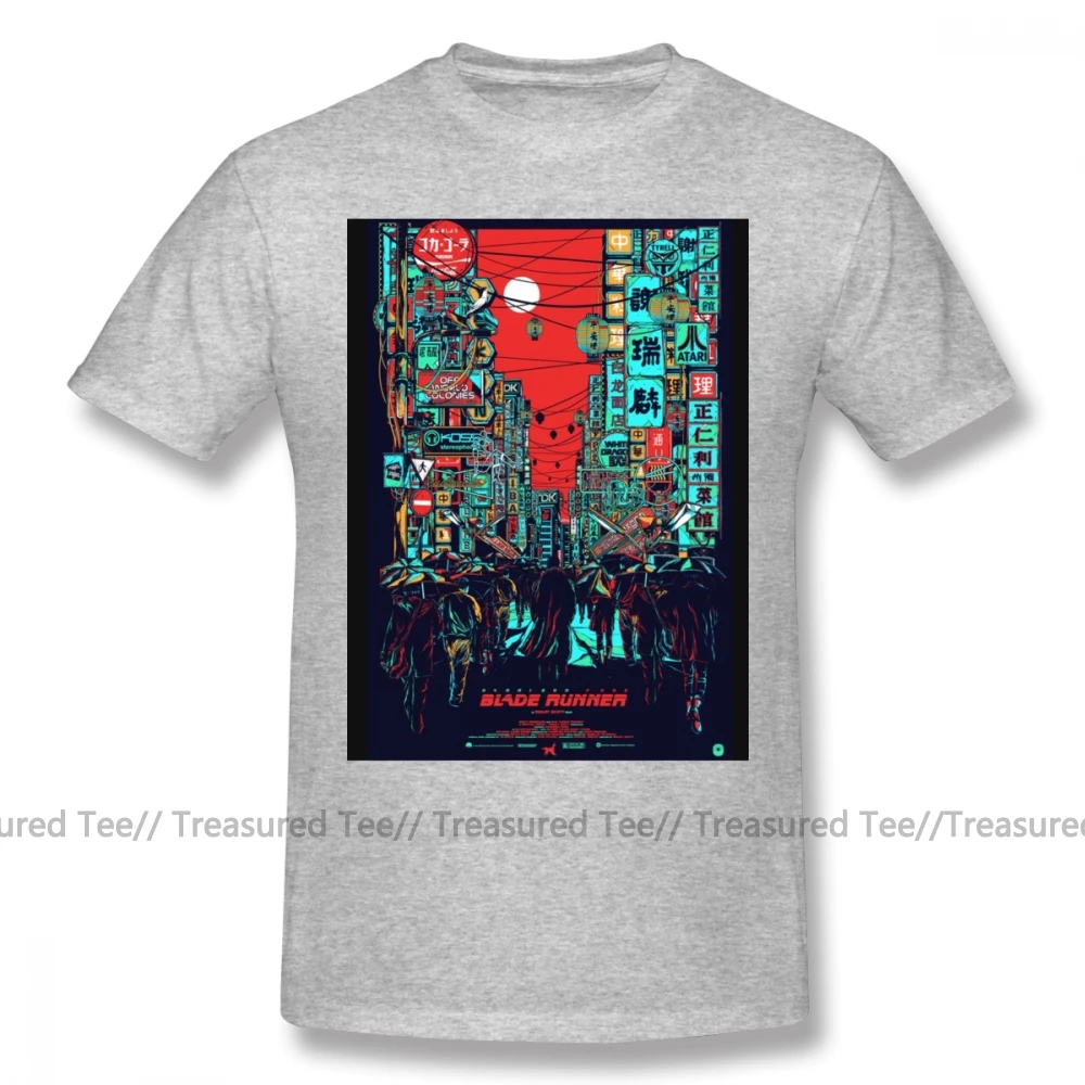 Футболка Blade Runner, футболка Blade Runner, футболка с коротким рукавом из 100 хлопка, Мужская забавная футболка с большим модным принтом - Цвет: Gray