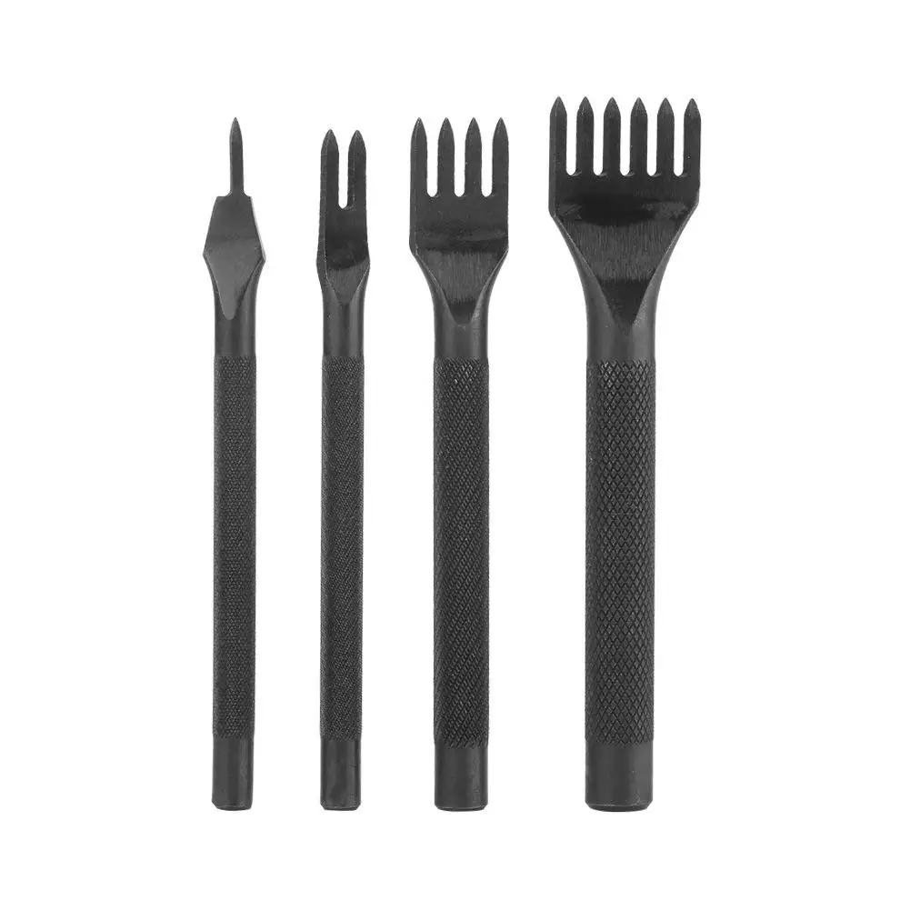 4 piece set Black 1 шт. кожаный шовный дырокол для рукоделия ручной работы инструмент для шитья NIN668 - Цвет: 4 piece set Black