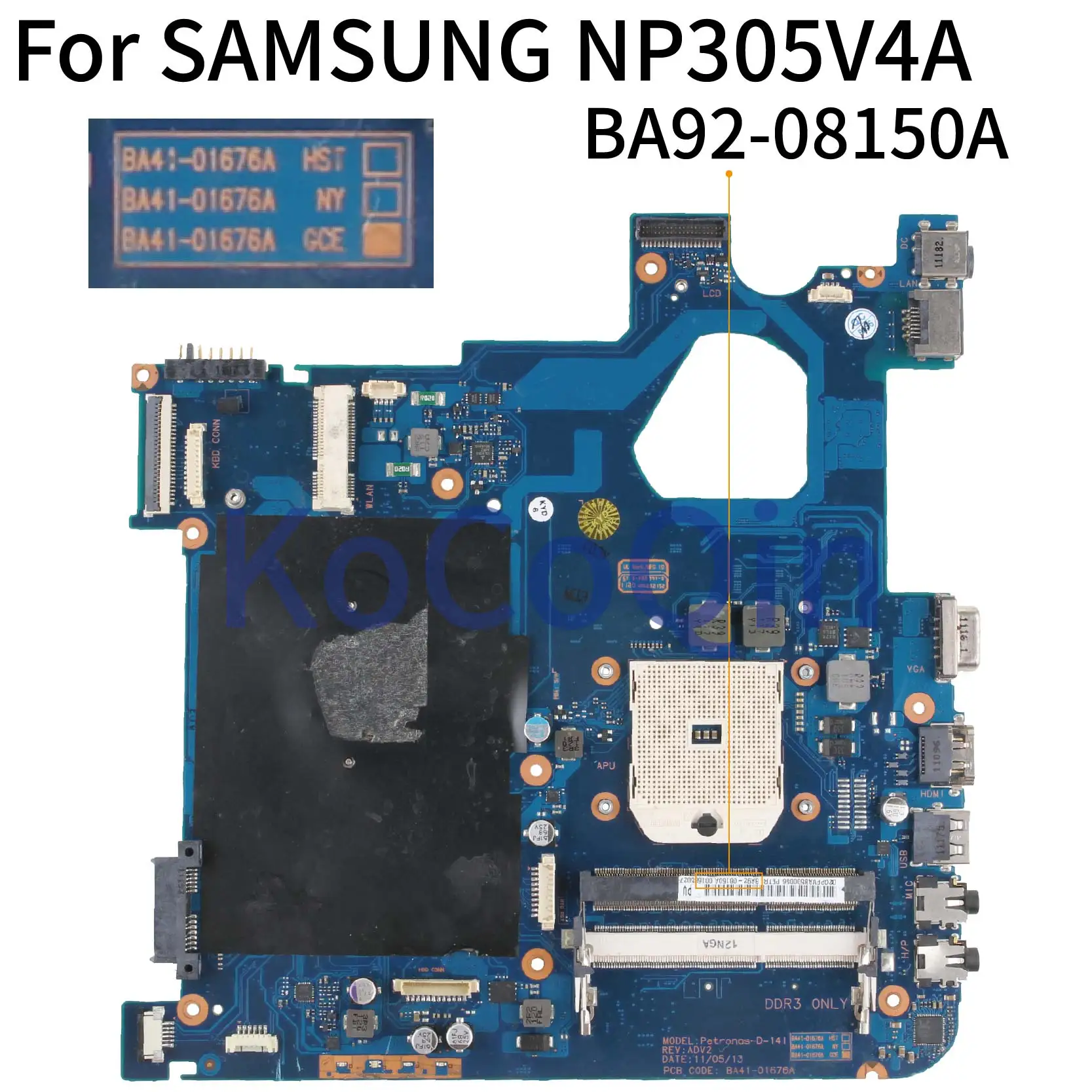 KoCoQin ноутбук материнская плата для Samsung NP305V4A NP305V5A материнская плата BA41-01676A BA92-08150A DDR3