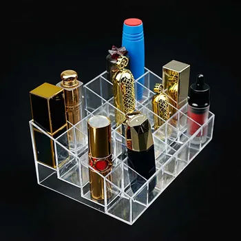 

24 Lattice Makeup Storage Transparent Storage Box Desktop Display Rack Eyebrow Pen Lipstick Cosmetic Rack Storage Box Large