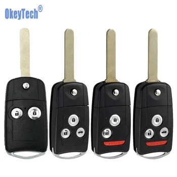

OkeyTech Modified Remote Car Key Shell Fob For Honda Accord CRV Civic Spoiler Flip Folding Key Cover Case Uncut Hon66 Blade
