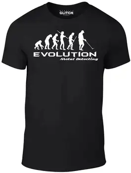 

Metal Detector Evolution t shirt - Funny t-shirt Darwin theory hobby retro nerd