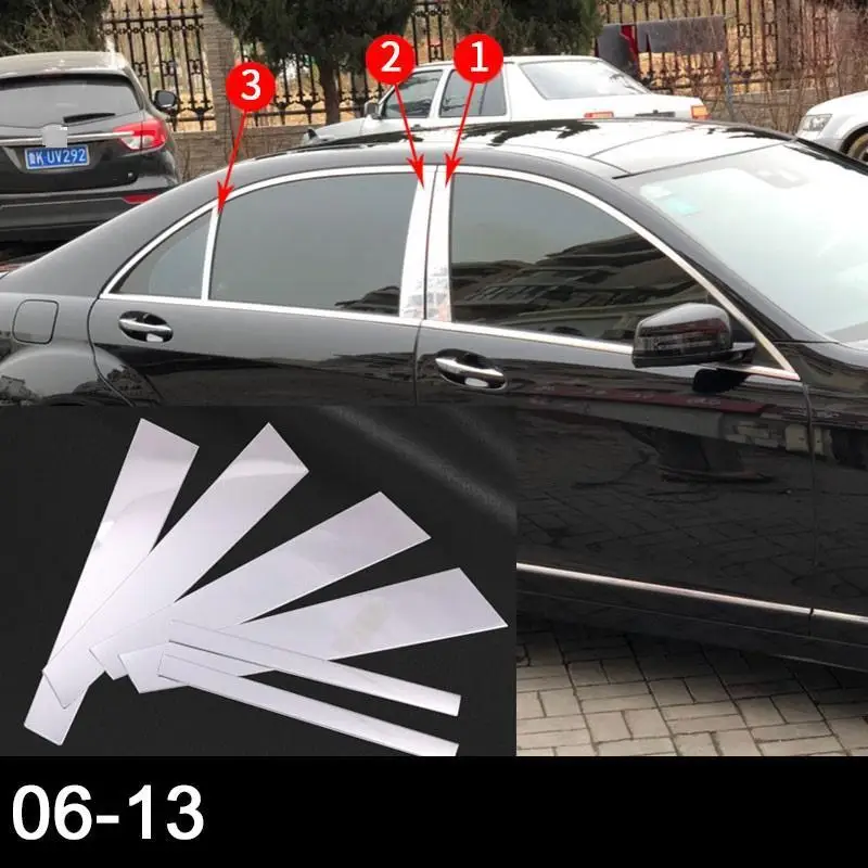 Автомобильный модифицированный оконный корпус внешний автомобильный Стайлинг Защитная Наклейка полоса 06 07 08 09 10 11 12 13 для Mercedes Benz S класс