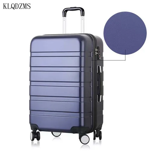 blue KLQDZMS модный ABS+ PC чемодан на колёсиках, дорожный костюм, чехол с колесиками, чехол на колесиках 20 дюймов, багаж на колесиках 2" 26" 28 дюймов - Color: blue