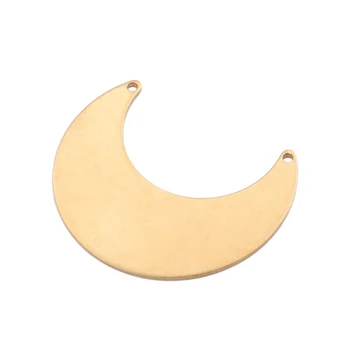 

10pcs Raw Brass Crescent Moon Connectors For Moon Charms Pendant Diy For Bracelet Necklace Earring Making Jewelry Findings