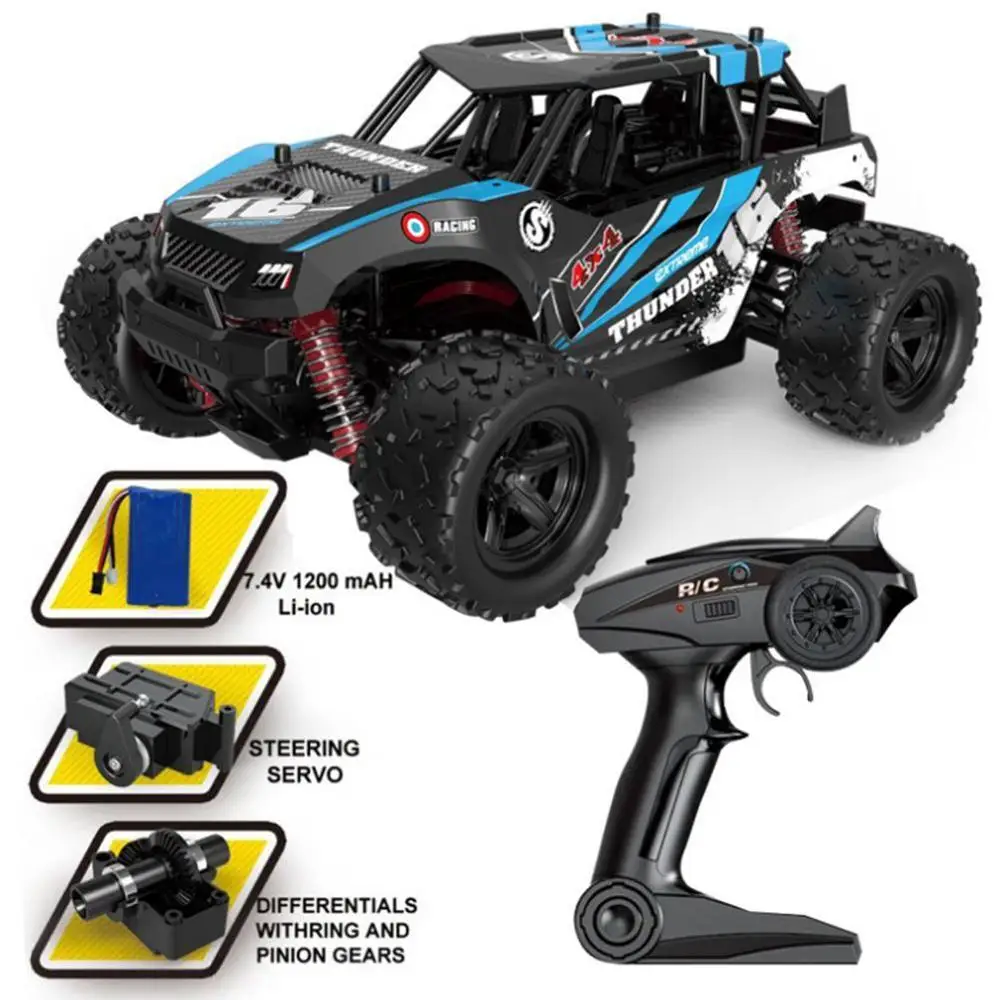 

1:18 | 2.4G | 4WD High Speed Fast Remote Controlled Large RC Monster Truck Off-Road Vehicle 2.4G Remote Control Buggy Crawler Ca